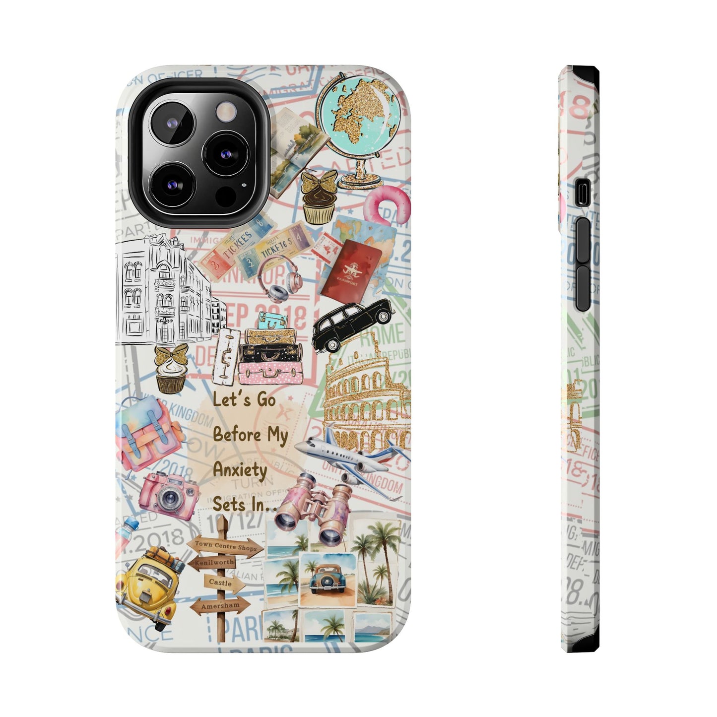 Let's Go Before My Anxiety Sets In Scrapbook  -Cellphone Case  *Free Shipping*