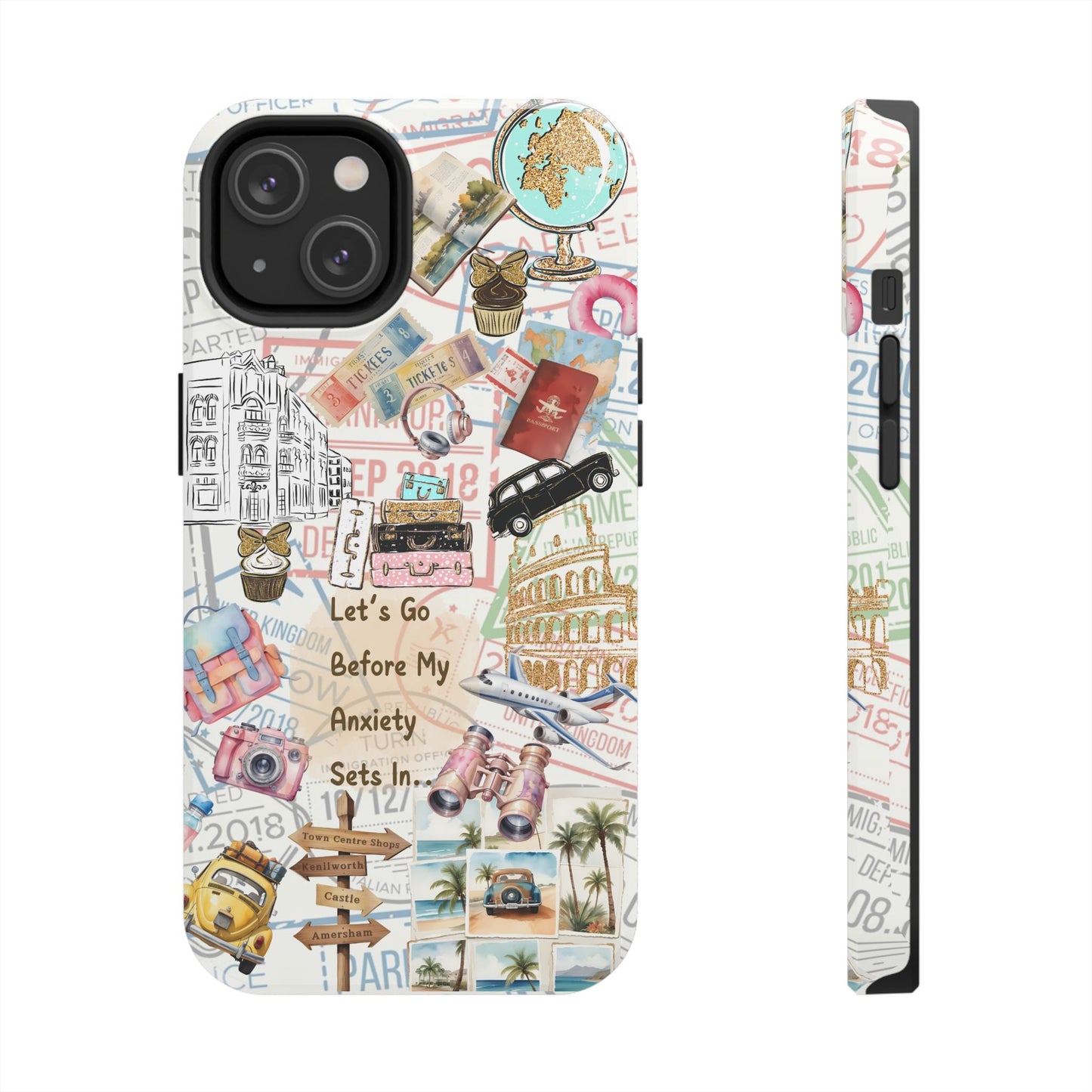 Let's Go Before My Anxiety Sets In Scrapbook  -Cellphone Case  *Free Shipping*