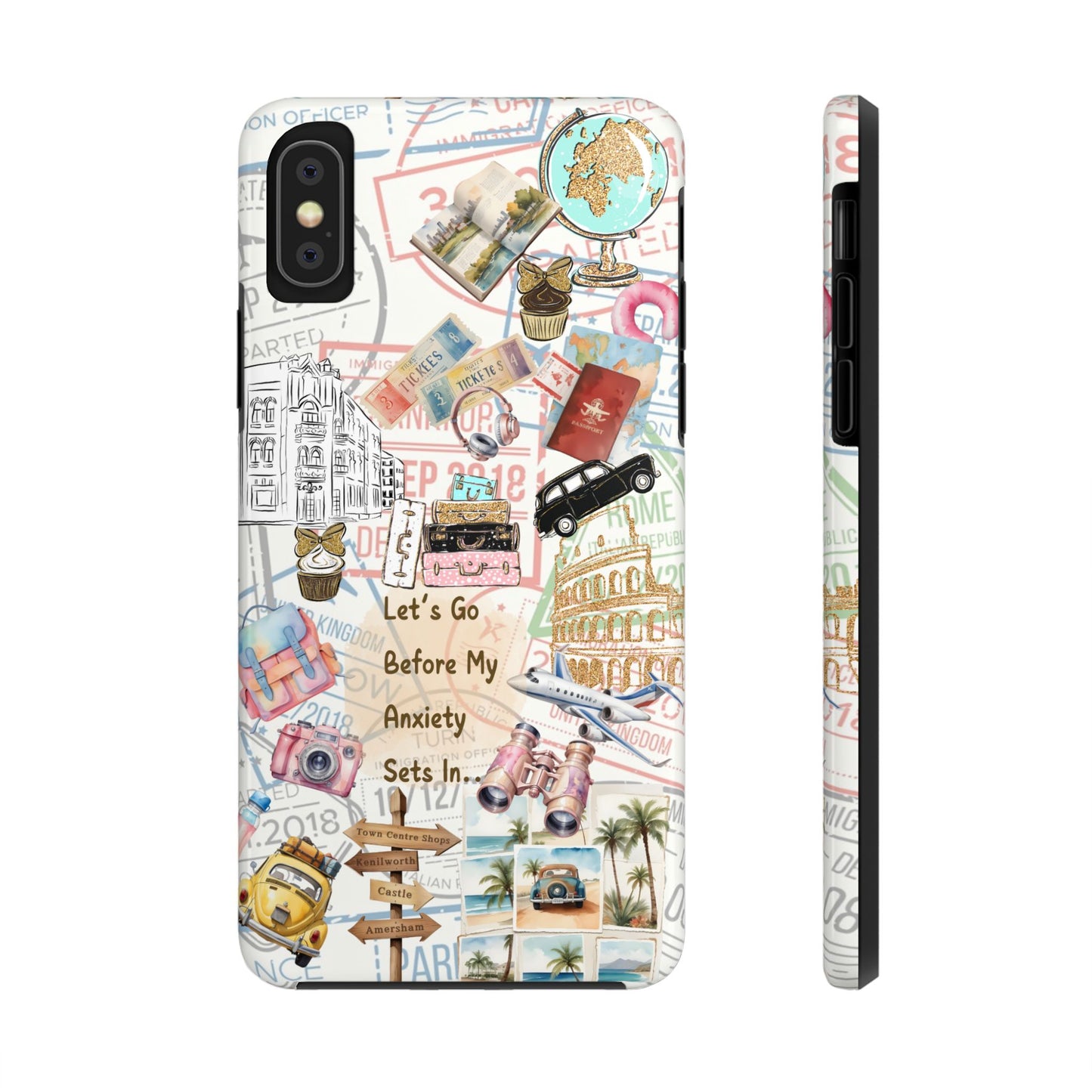 Let's Go Before My Anxiety Sets In Scrapbook  -Cellphone Case  *Free Shipping*