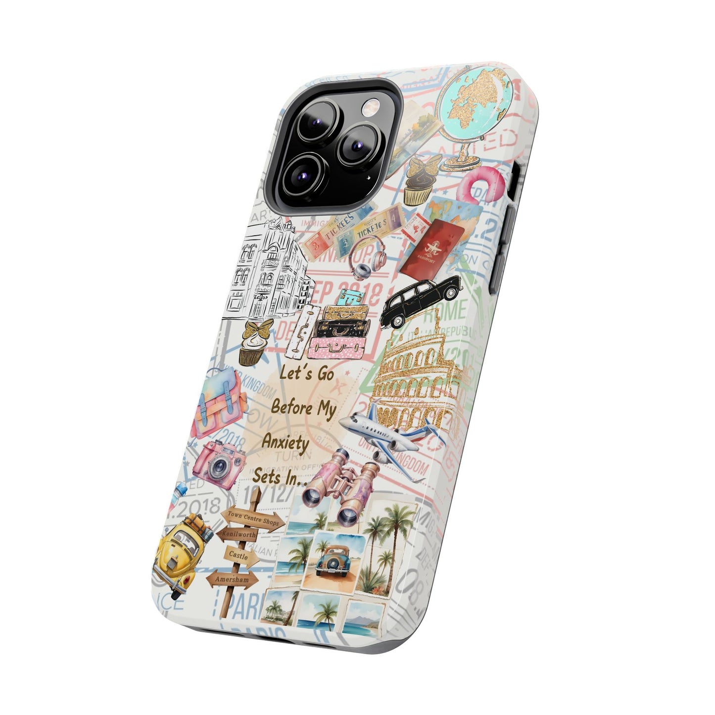 Let's Go Before My Anxiety Sets In Scrapbook  -Cellphone Case  *Free Shipping*