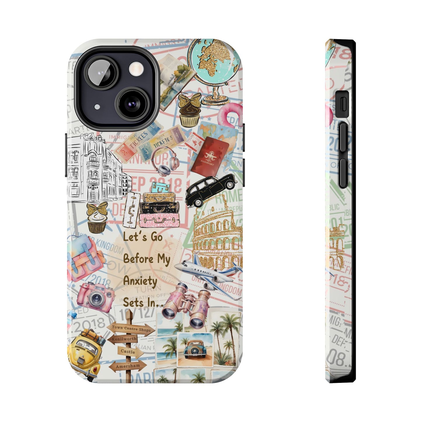 Let's Go Before My Anxiety Sets In Scrapbook  -Cellphone Case  *Free Shipping*