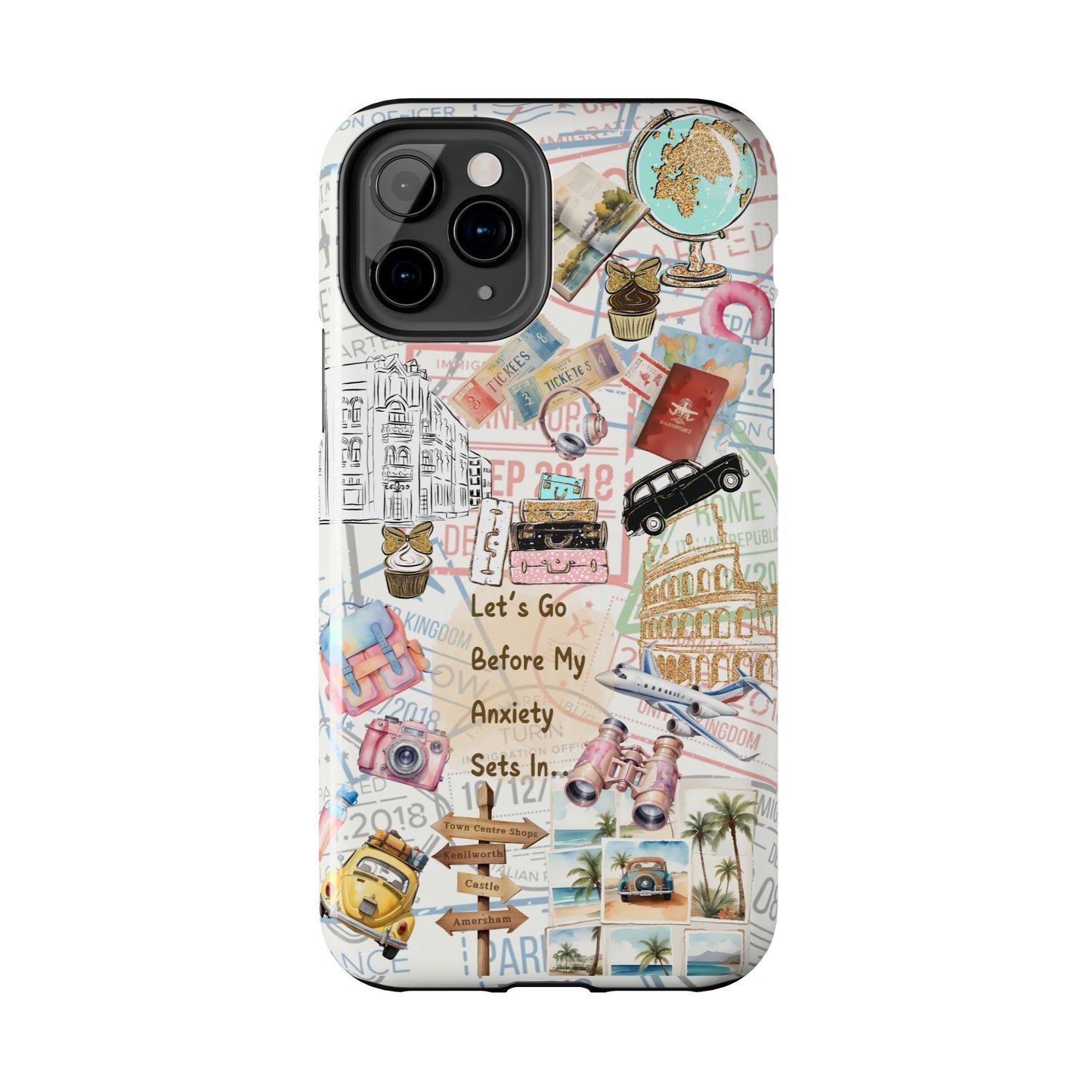 Let's Go Before My Anxiety Sets In Scrapbook  -Cellphone Case  *Free Shipping*