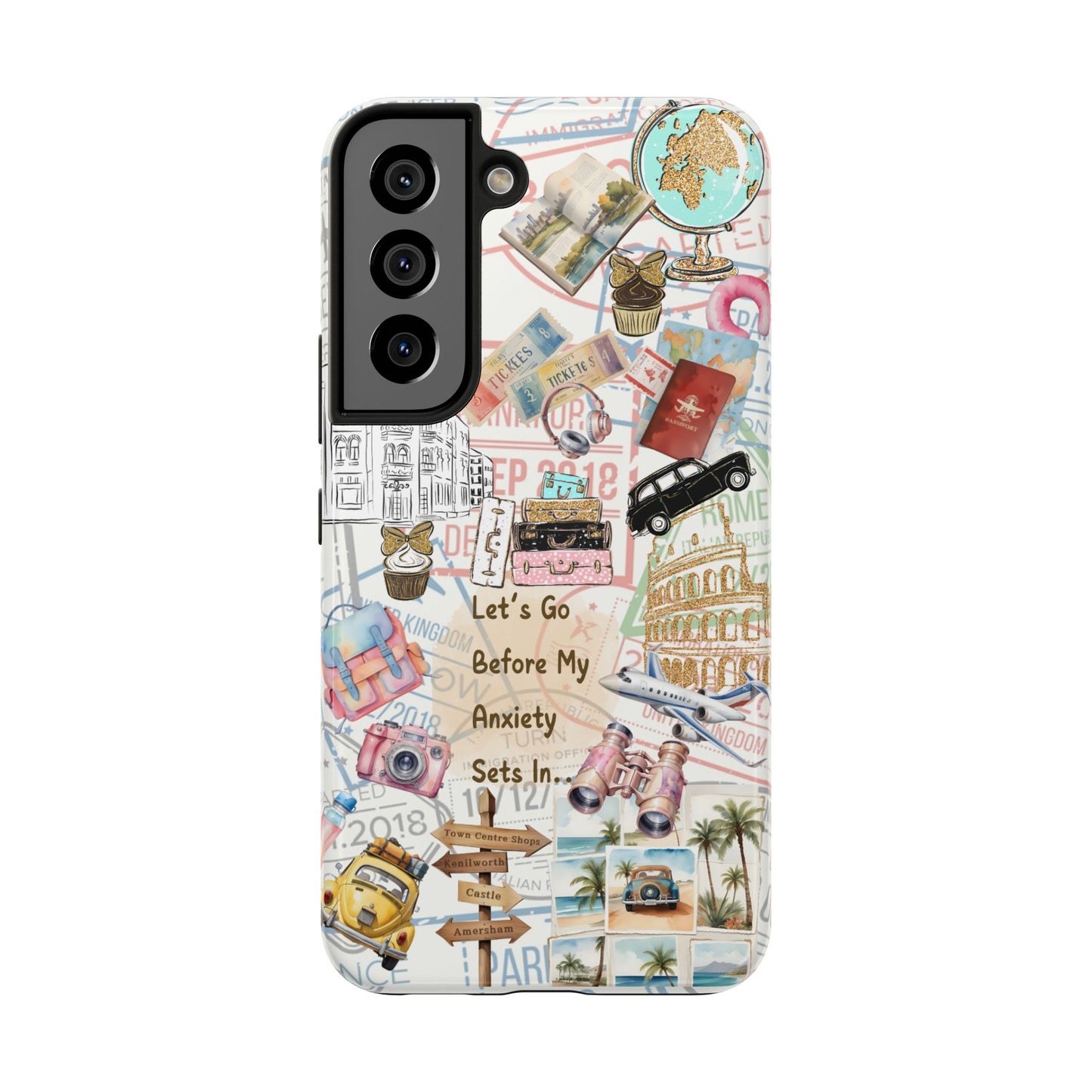 Let's Go Before My Anxiety Sets In Scrapbook  -Cellphone Case  *Free Shipping*