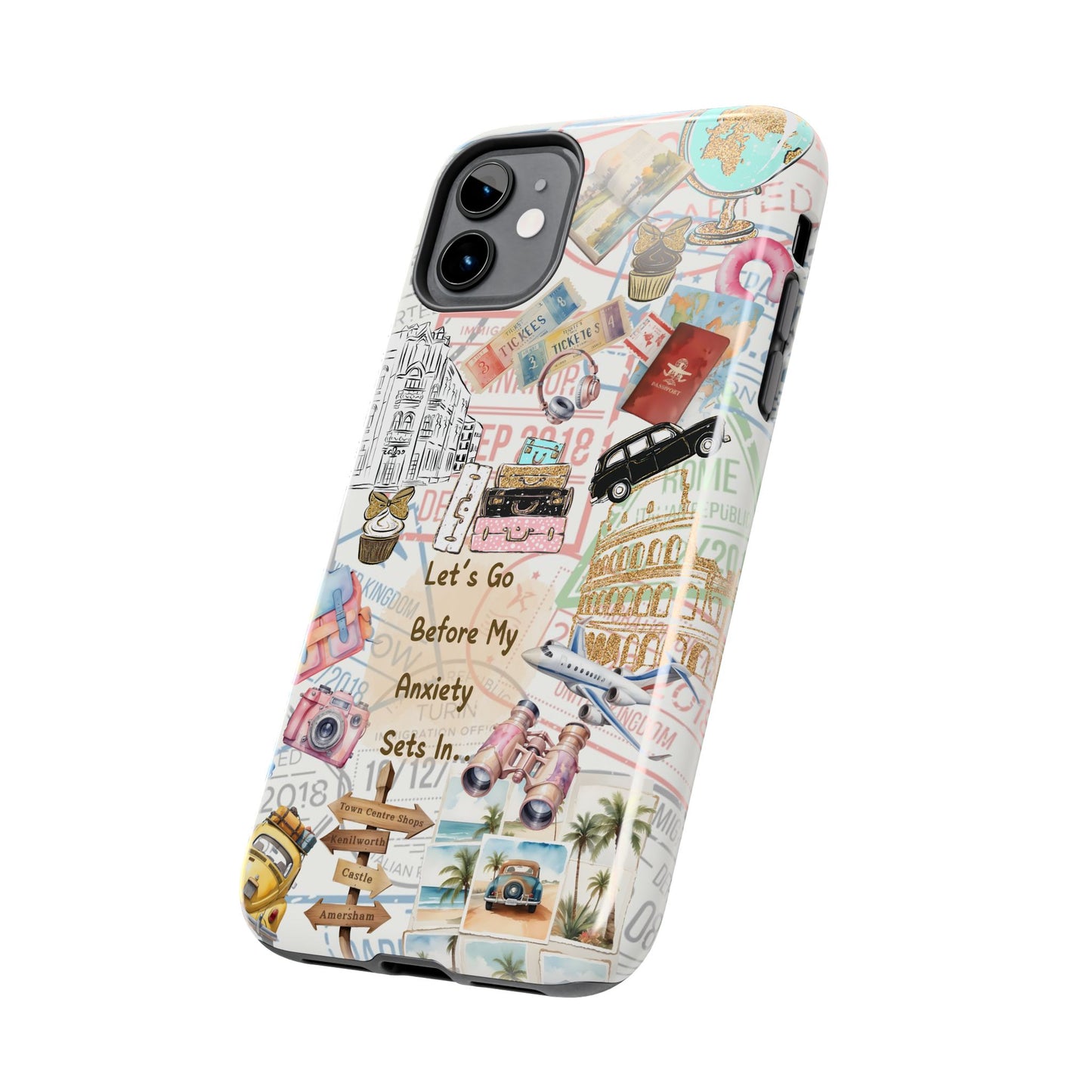 Let's Go Before My Anxiety Sets In Scrapbook  -Cellphone Case  *Free Shipping*