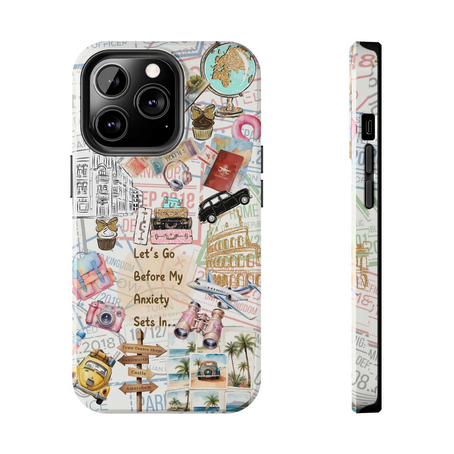 Let's Go Before My Anxiety Sets In Scrapbook  -Cellphone Case  *Free Shipping*