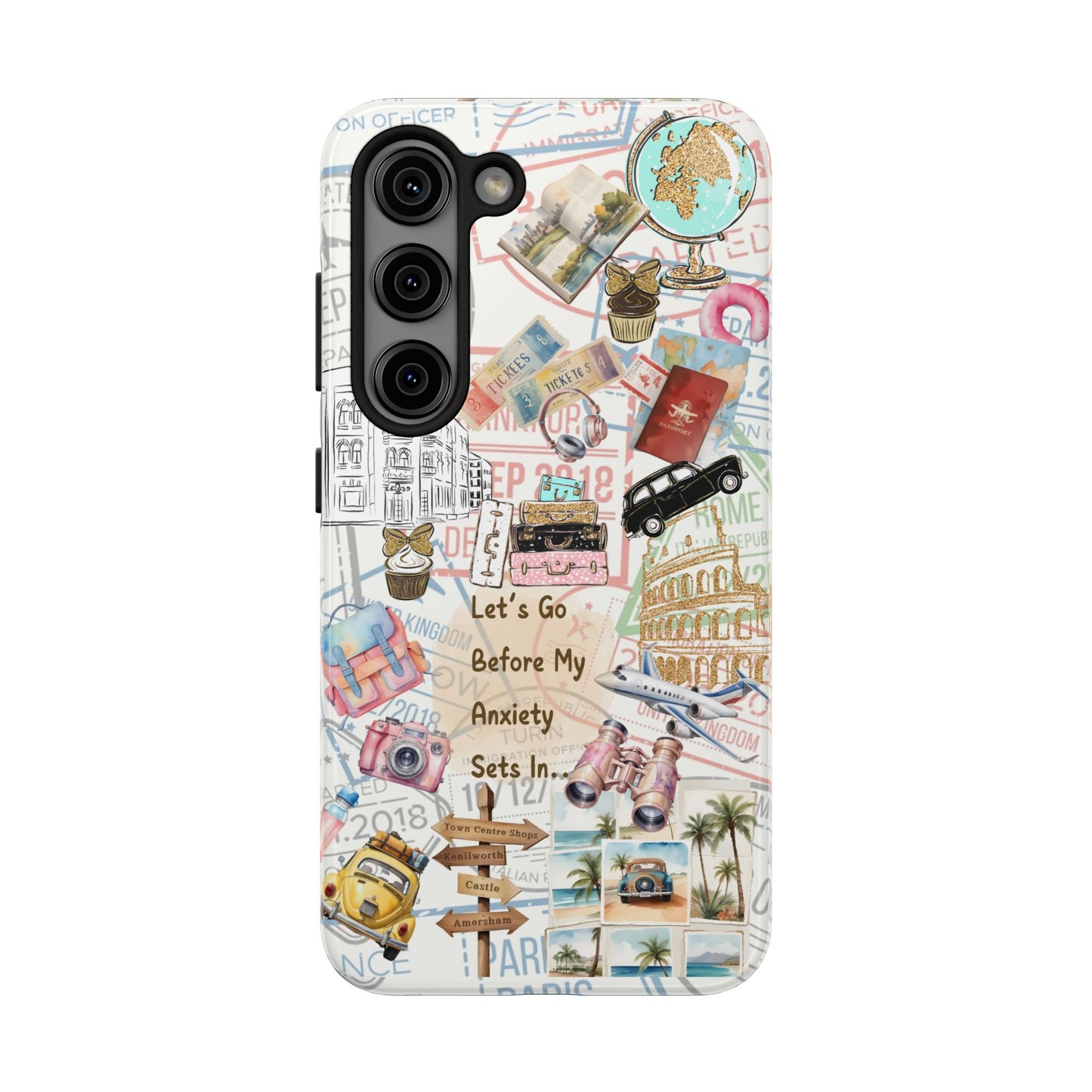 Let's Go Before My Anxiety Sets In Scrapbook  -Cellphone Case  *Free Shipping*