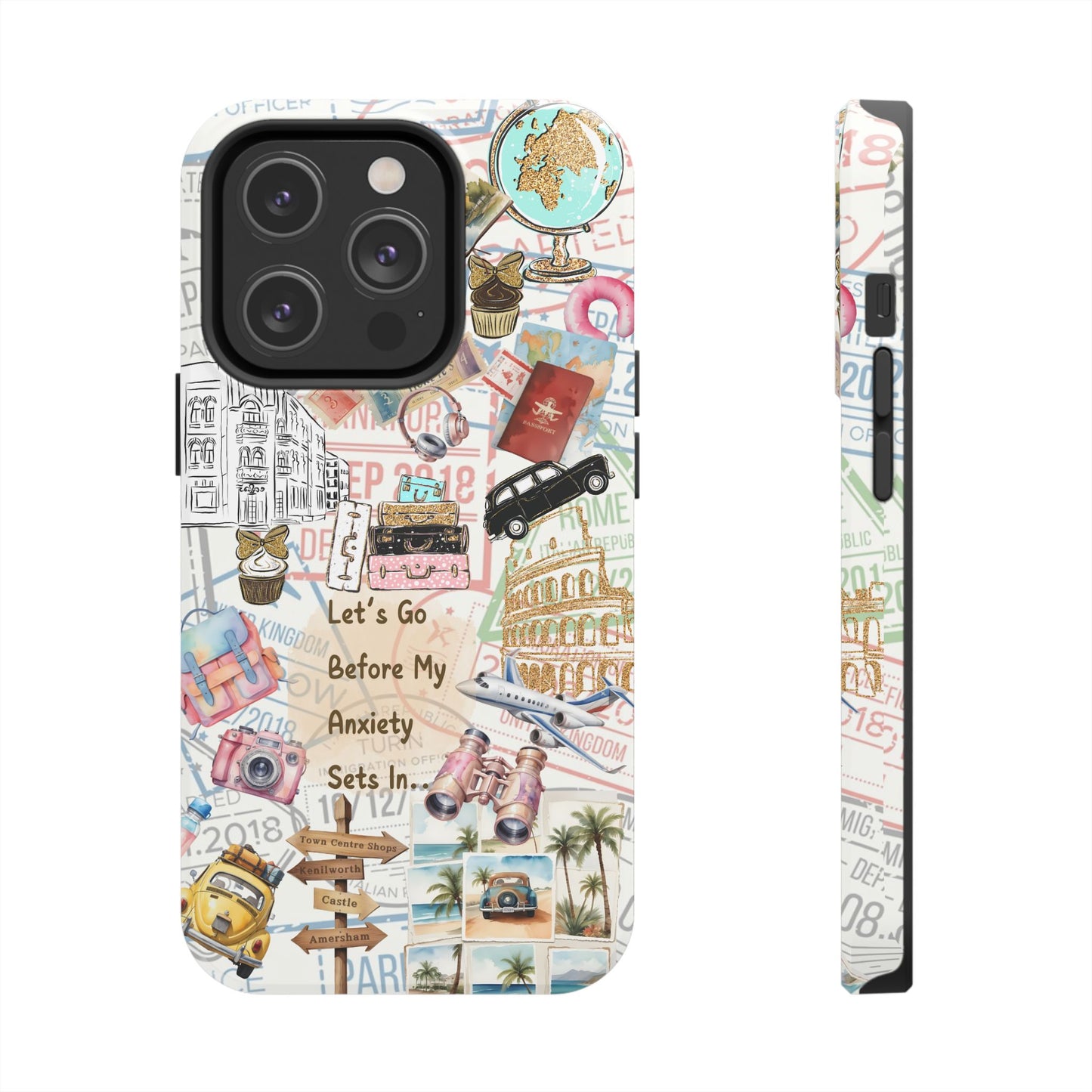 Let's Go Before My Anxiety Sets In Scrapbook  -Cellphone Case  *Free Shipping*