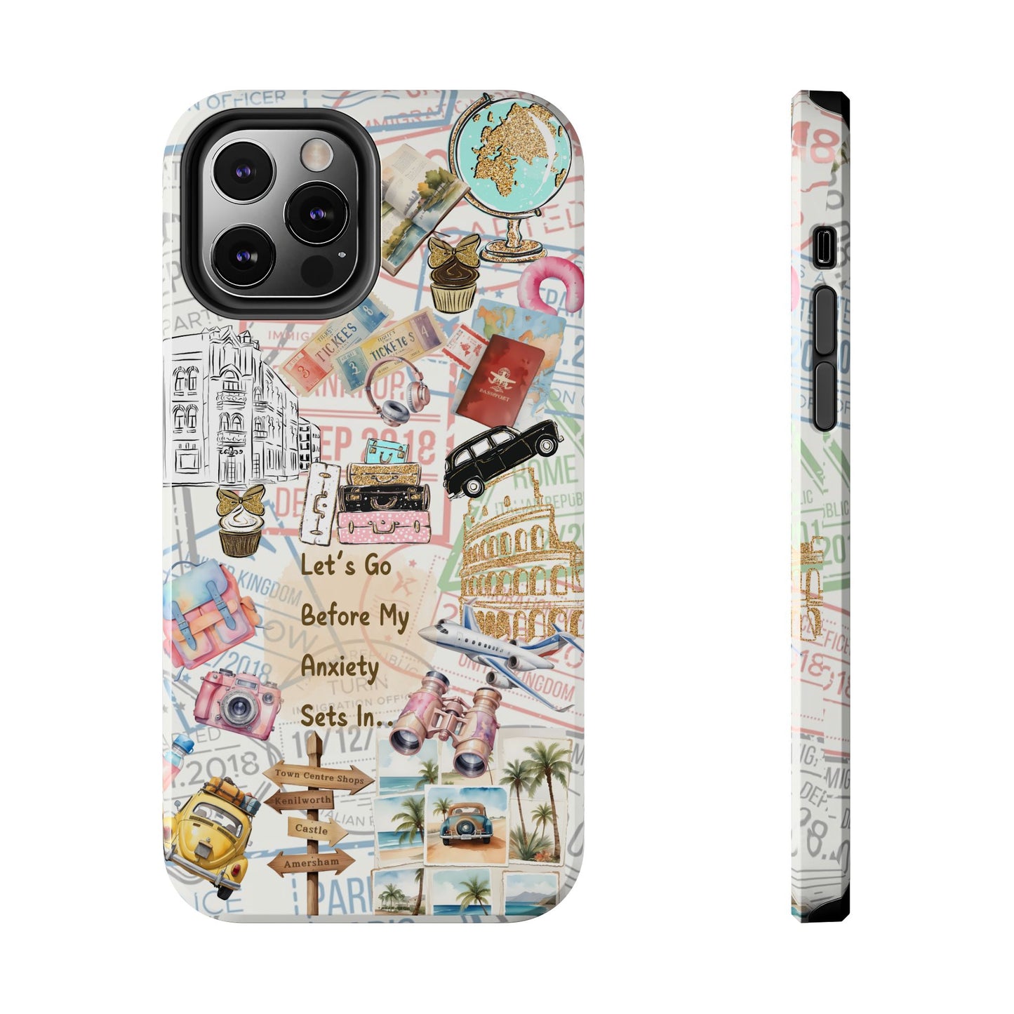 Let's Go Before My Anxiety Sets In Scrapbook  -Cellphone Case  *Free Shipping*