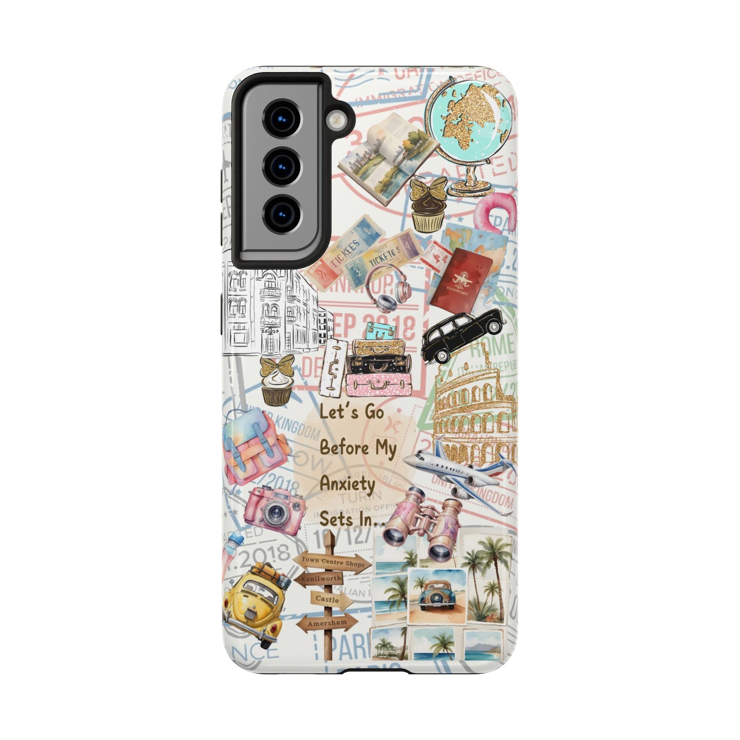 Let's Go Before My Anxiety Sets In Scrapbook  -Cellphone Case  *Free Shipping*