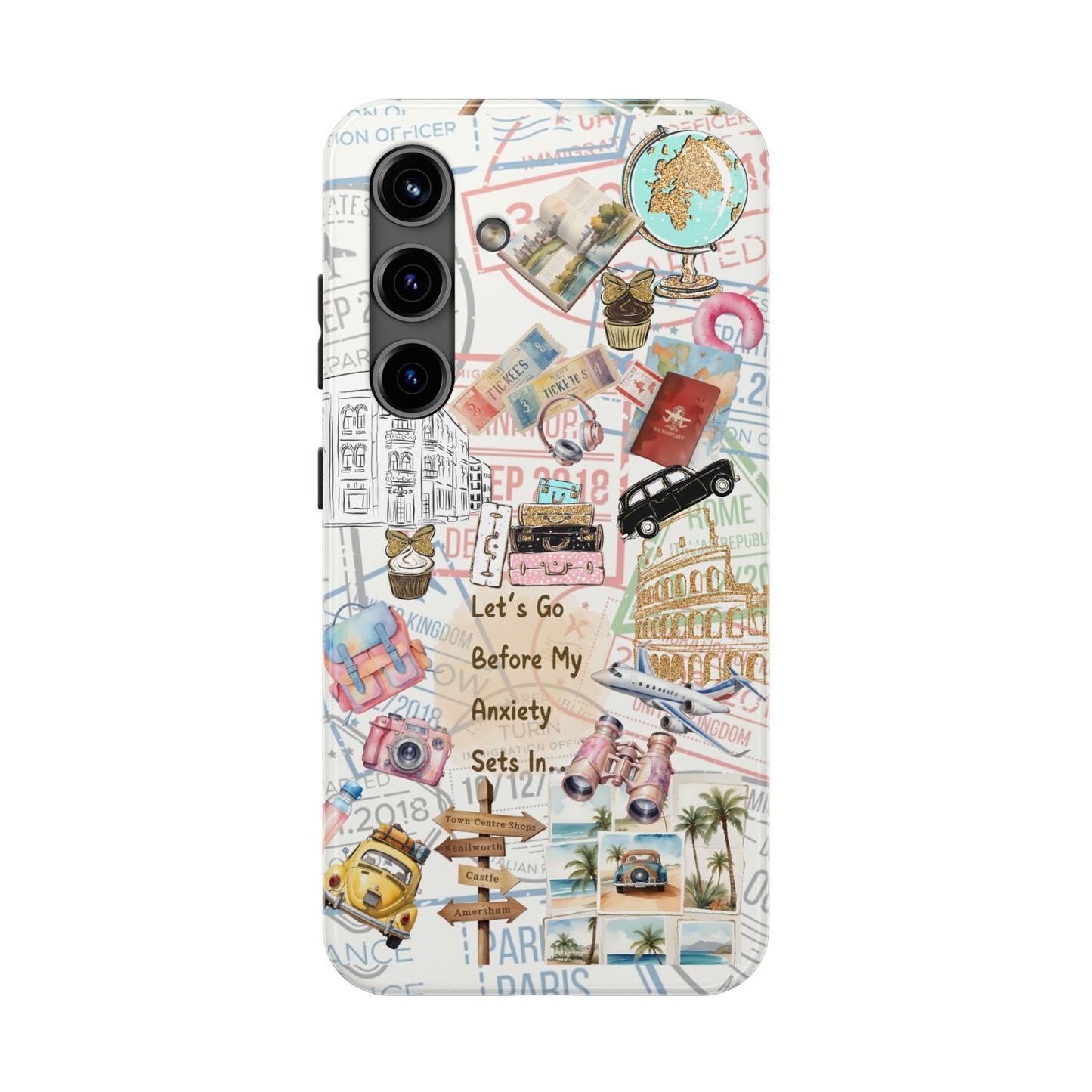 Let's Go Before My Anxiety Sets In Scrapbook  -Cellphone Case  *Free Shipping*