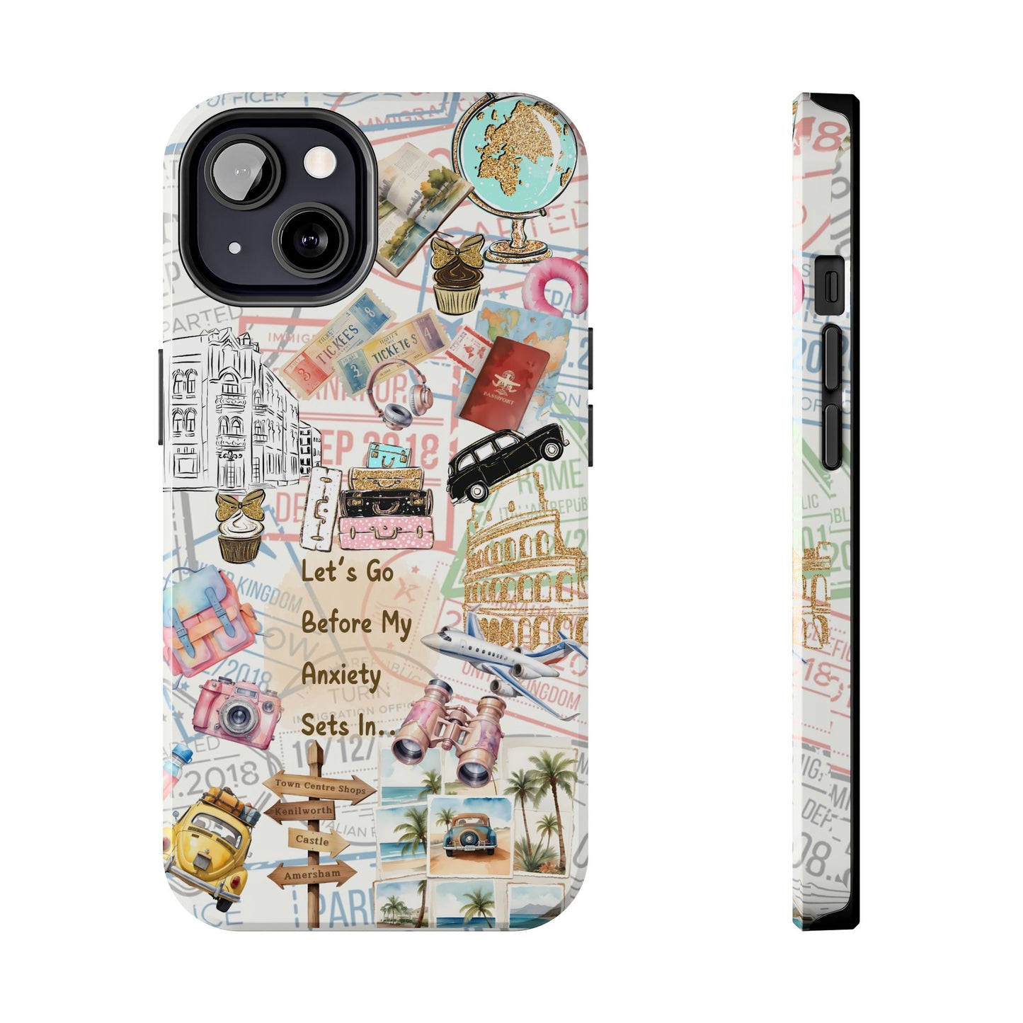 Let's Go Before My Anxiety Sets In Scrapbook  -Cellphone Case  *Free Shipping*