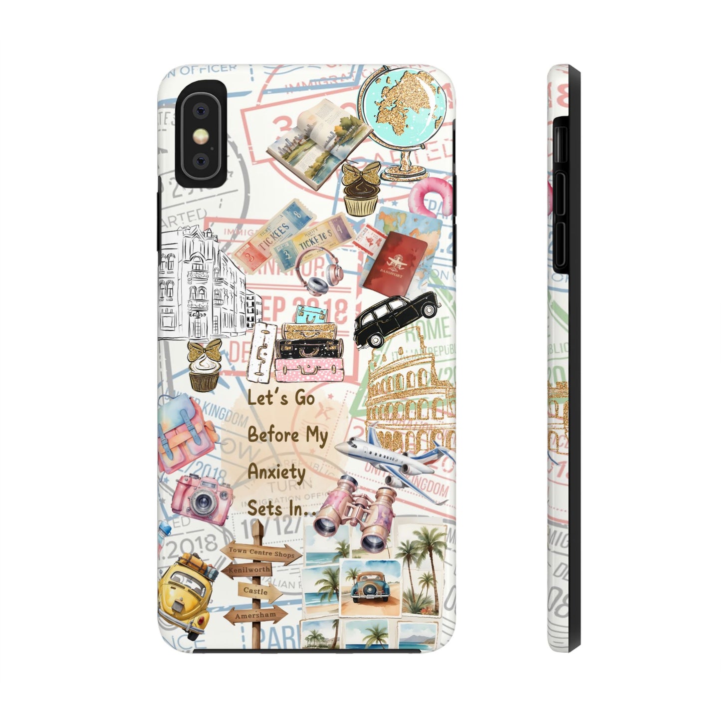 Let's Go Before My Anxiety Sets In Scrapbook  -Cellphone Case  *Free Shipping*