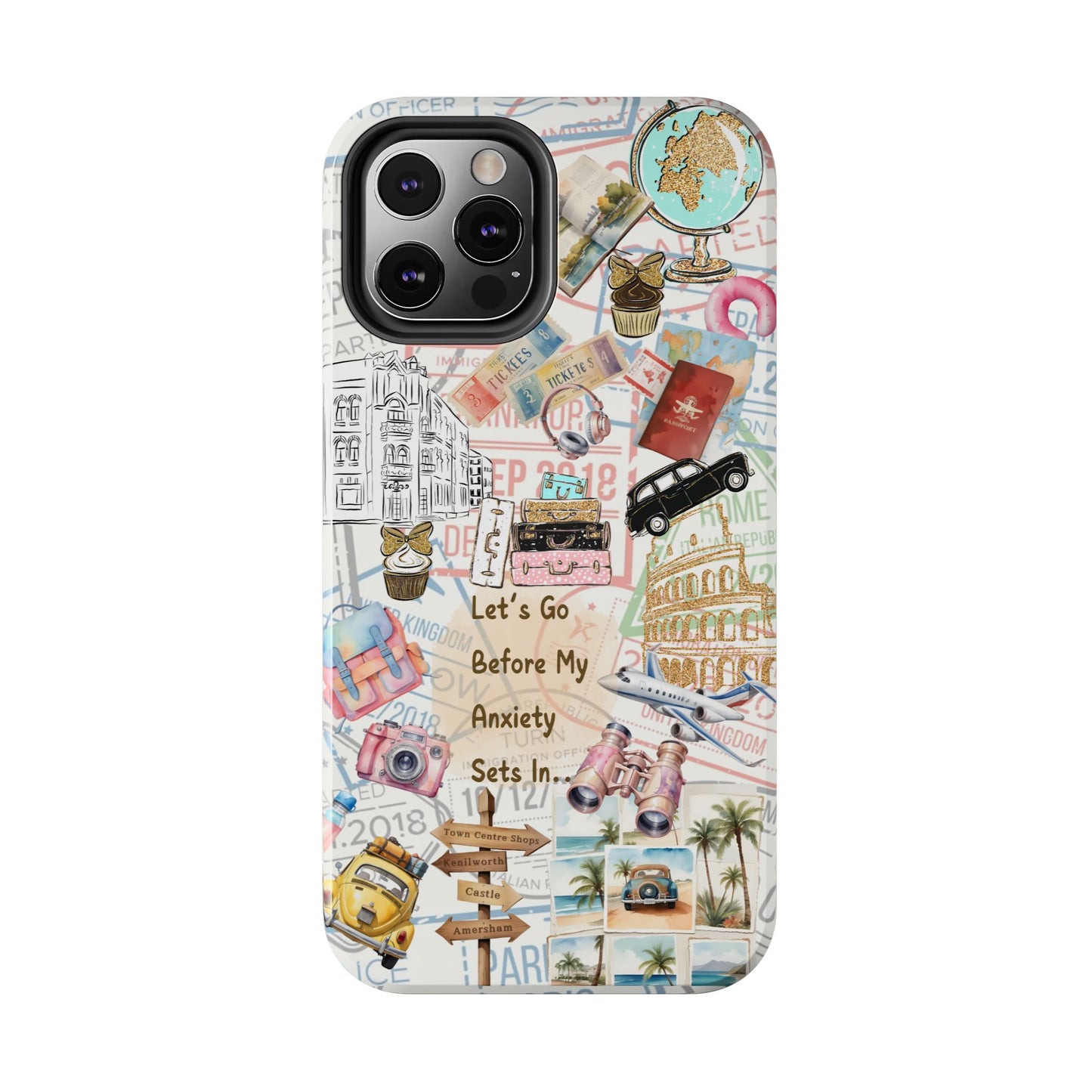 Let's Go Before My Anxiety Sets In Scrapbook  -Cellphone Case  *Free Shipping*